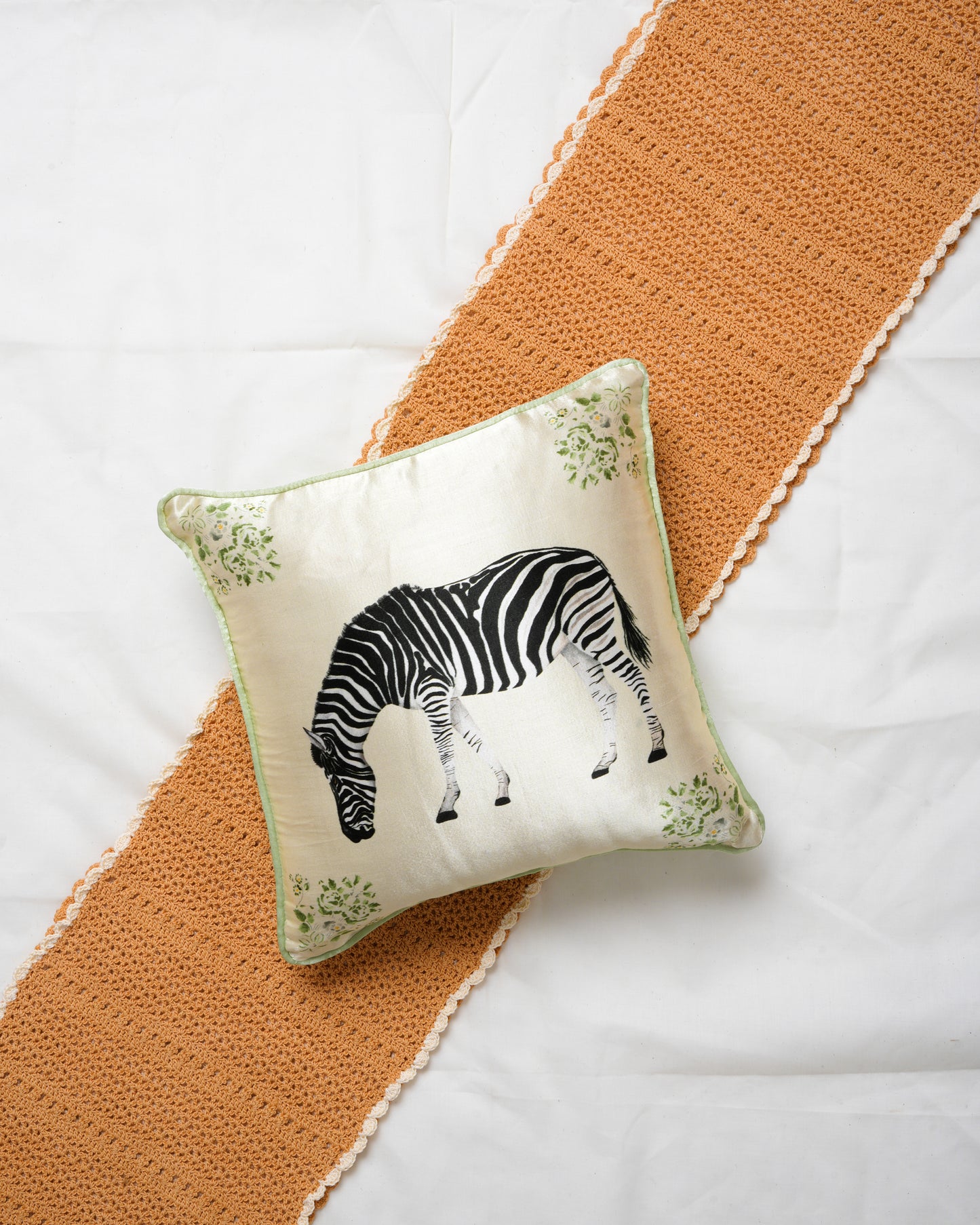 Wall mural inspired Zebra cushion cover