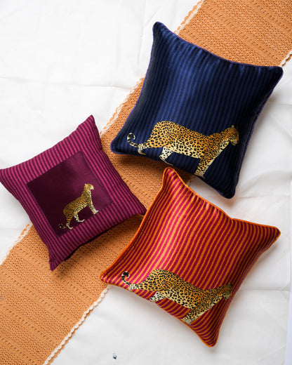 Striped Leopard cushion cover