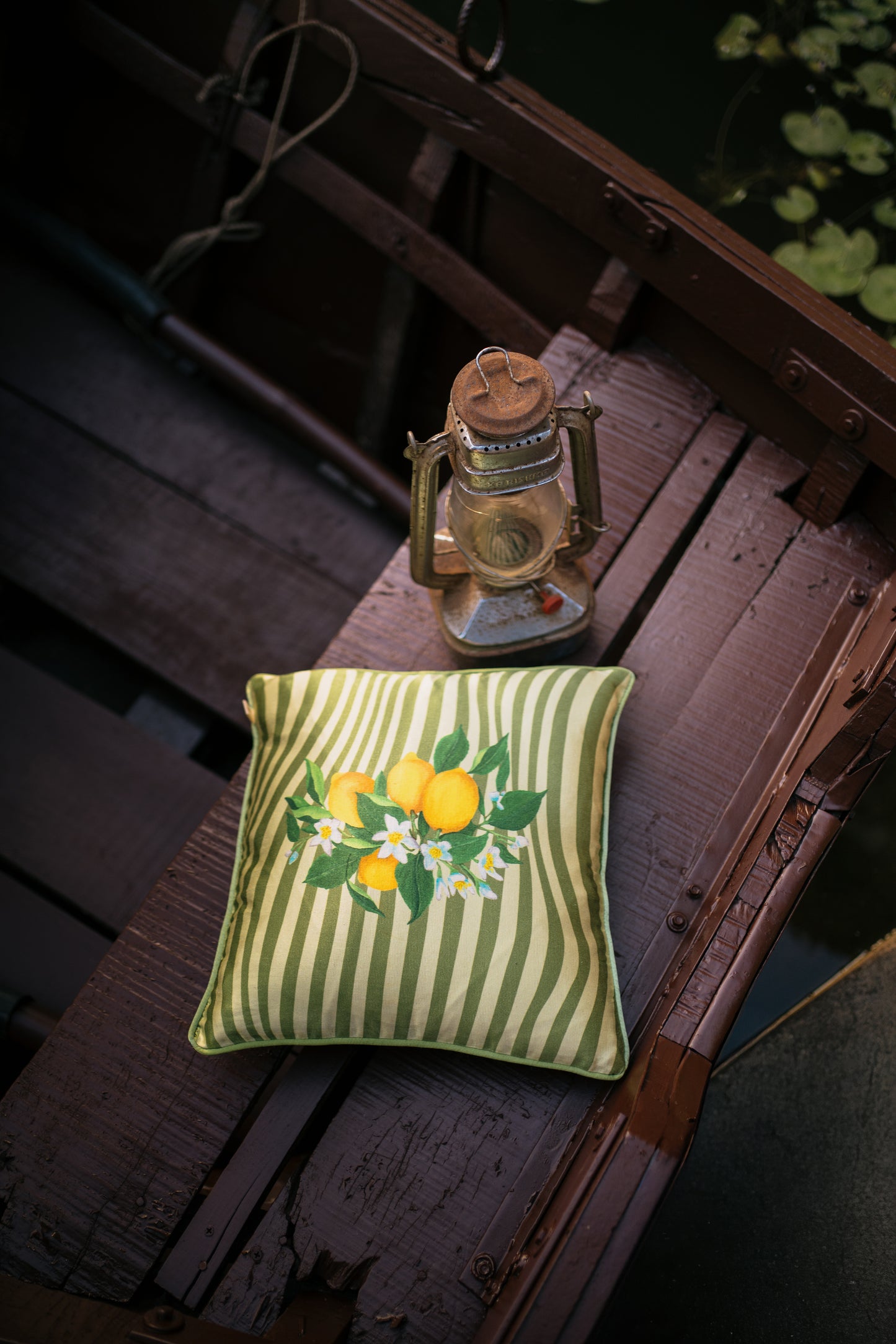Printed motifs on Vertical Waves cushion cover