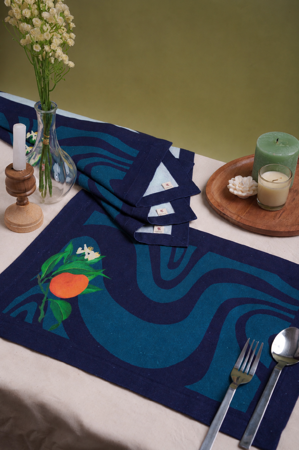 Floral Prints on Waves Table mats (set of 6)