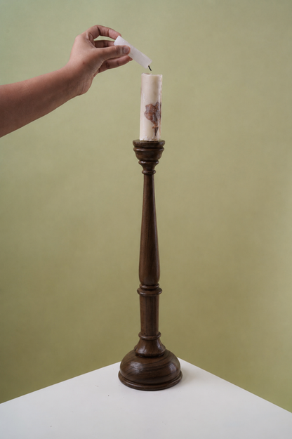 Teak wood Candle stand